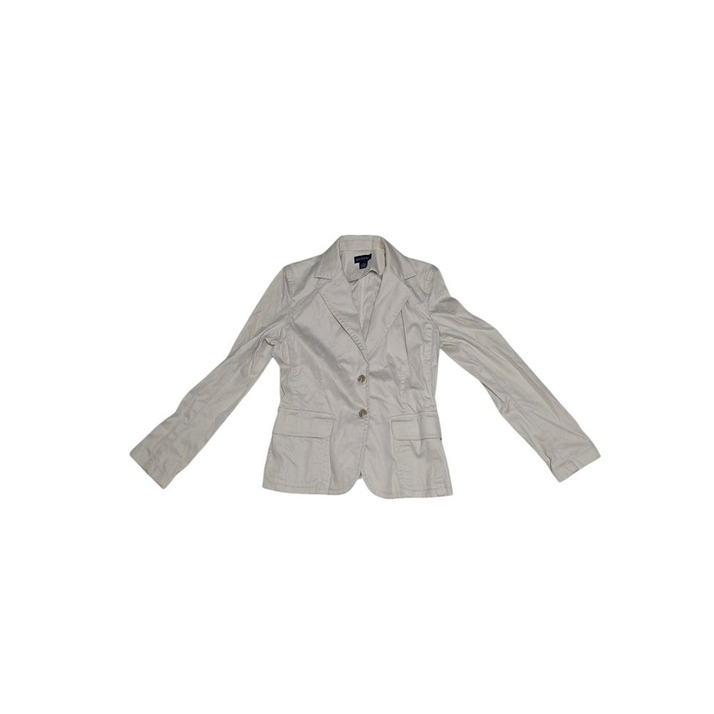 Ann Taylor Women's Career Wear Beige Khaki‎ Stretch Cotton Blazer Size 8